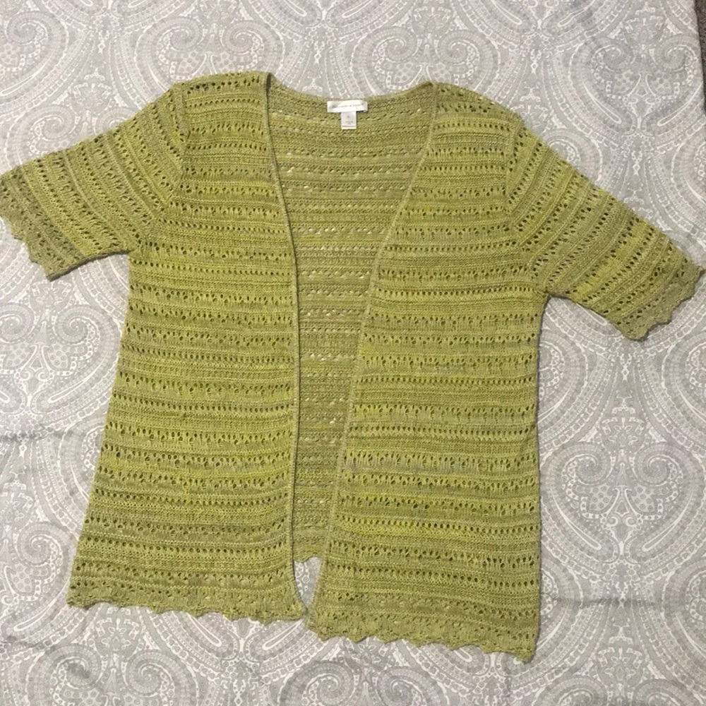 Green cardigan knit